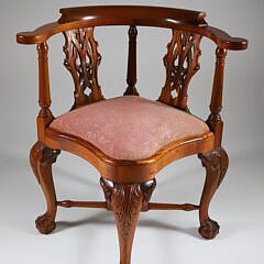 Georgian Style Mahogany Corner Chair Late 19th Century