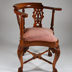 Georgian Style Mahogany Corner Chair, 20th Century
