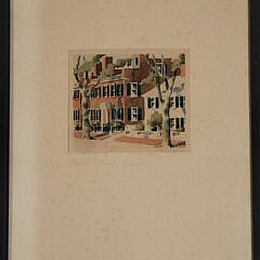 Doris and Richard Beer Miniature Nantucket Watercolor “Main Street Houses”