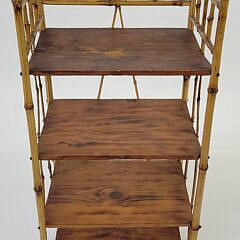 Antique 19th Century Bamboo and Pine Etagere Bookshelf