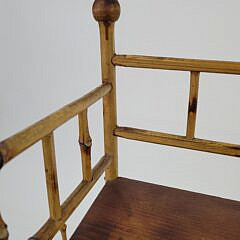 Antique 19th Century Bamboo and Pine Etagere Bookshelf