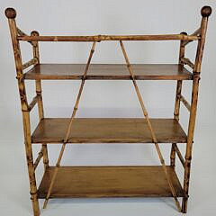 Antique 19th Century Bamboo Table Top Shelf Etagere
