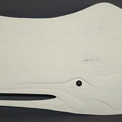 Folk Art Carved and Painted Moby Dick Sperm Whale Plaque