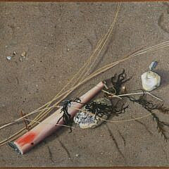 151-3299 Carol Sims Acrylic on Canvas Bluefish Lure A_IMG_7491