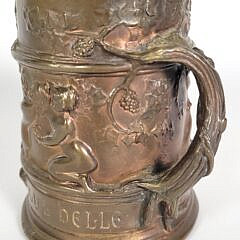 Adolphe Maubach French Bronze Figural Bacchanalian Decorated Tankard Mug