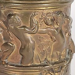 Adolphe Maubach French Bronze Figural Bacchanalian Decorated Tankard Mug