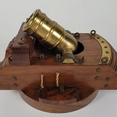 Two Miniature Brass Models of 18th and 19th C. Military Siege Mortar Cannons