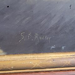 19th C. S.D. Radley “Entering Port, Boston” Oil on Glass Nautical Painting