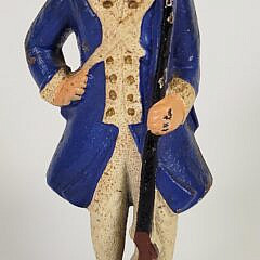 Vintage Cast Iron Painted Revolutionary War Continental Soldier Doorstop