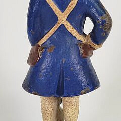 Vintage Cast Iron Painted Revolutionary War Continental Soldier Doorstop