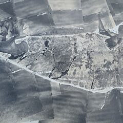 Vintage Mid Century Nantucket Island Aerial Photograph Collage Map