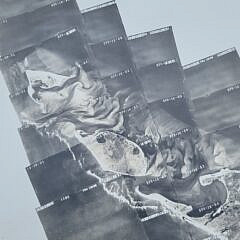 Vintage Mid Century Nantucket Island Aerial Photograph Collage Map