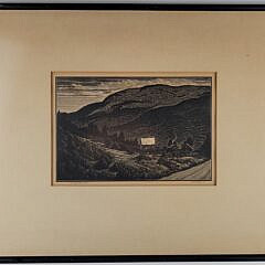 Asa Cheffetz (1896-1965) Wood Engraving Print “In Deep Vermont”