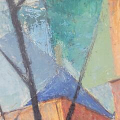 California Mission Cubist Expressionist Modern Painting