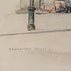 Pair of George Stimmel (1880-1964) New York City Watercolor Scenes
