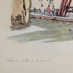 Pair of George Stimmel (1880-1964) New York City Watercolor Scenes