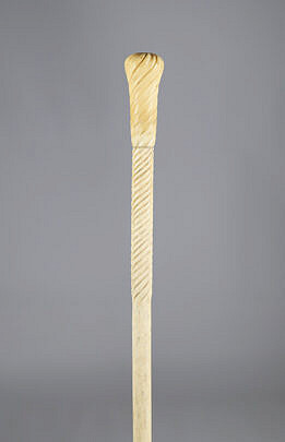 Whale Man Made Whale Bone and Antique Whale Ivory Twist Carved Walking Stick, 19th Century