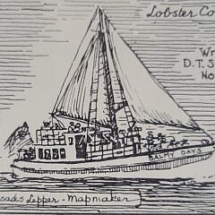 Ruth Rhoads Lepper (1905-2011) Whimsical Illustrated Map of Monhegan Island Maine