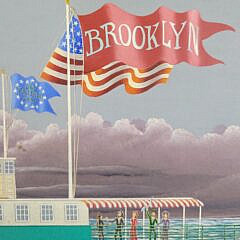 Julian Nemethy Ship Portrait of the 19th C. Paddlewheel Ferry Brooklyn