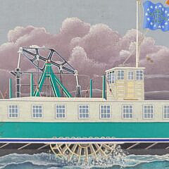 Julian Nemethy Ship Portrait of the 19th C. Paddlewheel Ferry Brooklyn