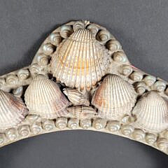 Antique 19th C. Folk Art Shell Encrusted Picture Frame