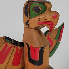 Louis Joseph Northwest Coast Carved and Painted Eagle Totem