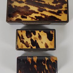 Three Antique 19th C. English Tortoiseshell Miniature Boxes
