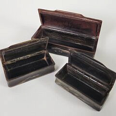 Three Antique 19th C. English Tortoiseshell Miniature Boxes