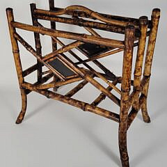 Antique 19th C. Bamboo and Lacquer Magazine Newspaper Rack