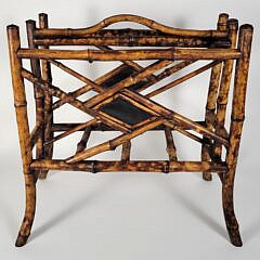 Antique 19th C. Bamboo and Lacquer Magazine Newspaper Rack