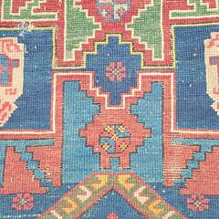 Antique Caucasian Lesghi Star Oriental Carpet Rug