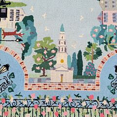 Large Vintage Claire Murray Charleston South Carolina Scene Hooked Rug