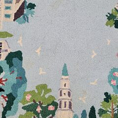 Large Vintage Claire Murray Charleston South Carolina Scene Hooked Rug