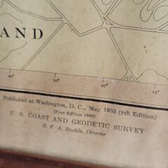 Framed Vintage 1953 Nantucket Harbor Nautical Navigational Chart Map