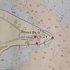 Framed Vintage 1953 Nantucket Harbor Nautical Navigational Chart Map