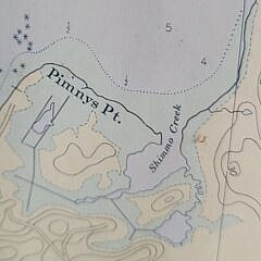 Framed Vintage 1953 Nantucket Harbor Nautical Navigational Chart Map