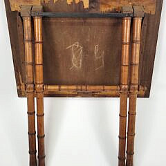 19th C. French Carved Faux Bamboo Folding Occasional Table