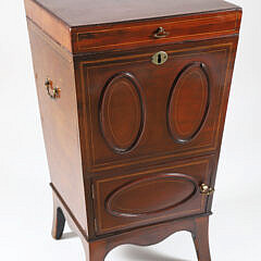 British Regency Mahogany Inlaid Cellarette, 19th Century
