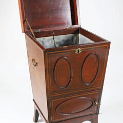 British Regency Mahogany Inlaid Cellarette, 19th Century