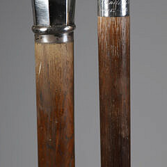 Presentation Engraved Silver and Wood Walking Stick