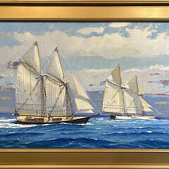 William Lowe Oil on Linen “Schooners at Sea”