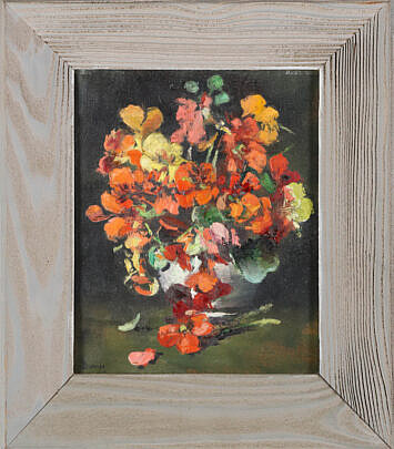 Andrew Shunney Oil on Canvas "Flowers in a Vase"