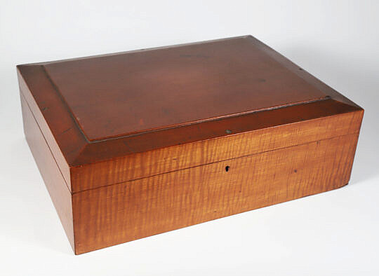 American Tiger Maple Document Box, 19th Century