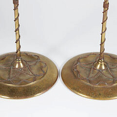 Pair of Jugendstil Brass and Copper Candlesticks, circa 1890s