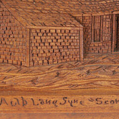 Nantucket Carved Folk Art Walnut Plaque “Portrait of Auld Lang Syne” Attributed to James Walter Folger