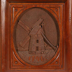 Nantucket Carved Folk Art Walnut Plaque Attributed to James Walter Folger