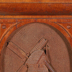 Nantucket Carved Folk Art Walnut Plaque “Portrait of the Old Mill, 1746” Attributed to James Walter Folger