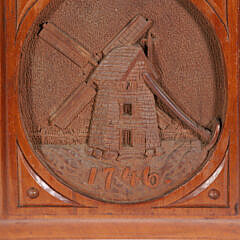Nantucket Carved Folk Art Walnut Plaque “Portrait of the Old Mill, 1746” Attributed to James Walter Folger