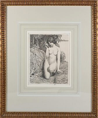 19-5555 Childe Hassam Etching Girl Abalone Shell A IMG_9895 5
