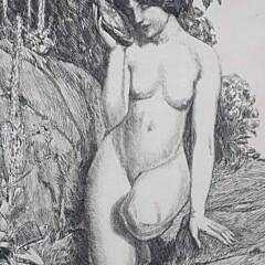 Childe Hassam Etching “Girl with the Abalone Shell”, circa 1917